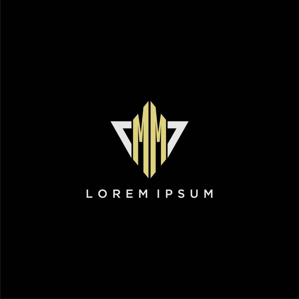 MM initial monogram logo for shape triangle creative design vector