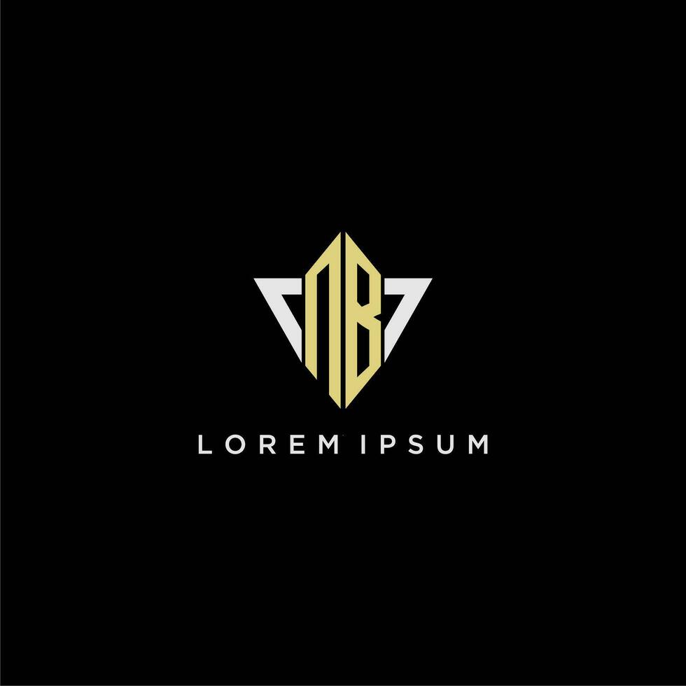 NB initial monogram logo for shape triangle creative design vector