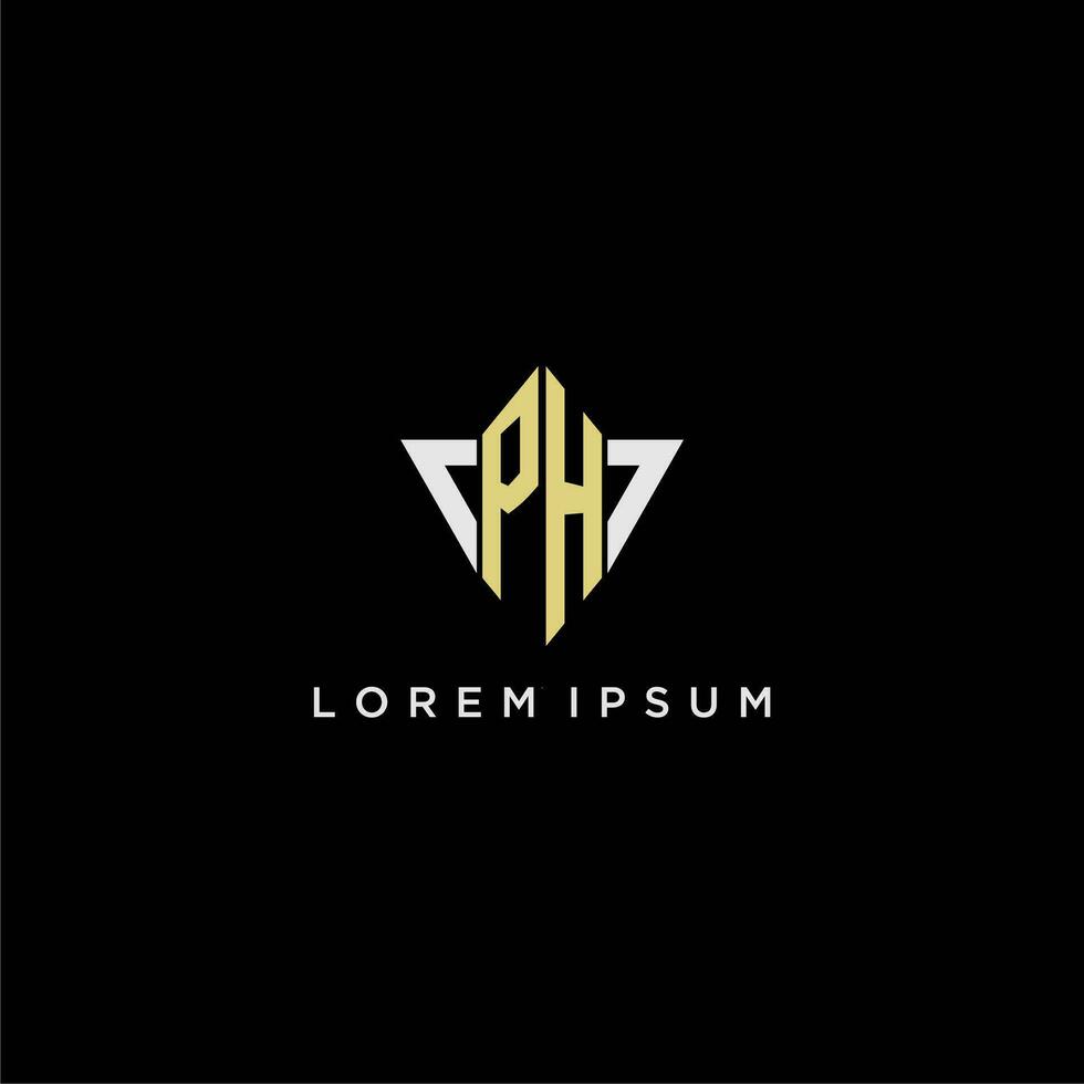 PH initial monogram logo for shape triangle creative design vector