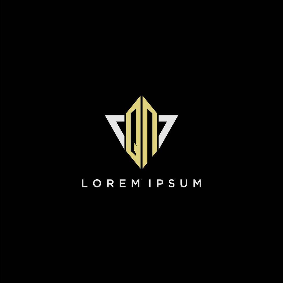 QN initial monogram logo for shape triangle creative design vector