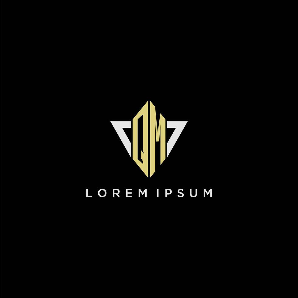 QM initial monogram logo for shape triangle creative design vector