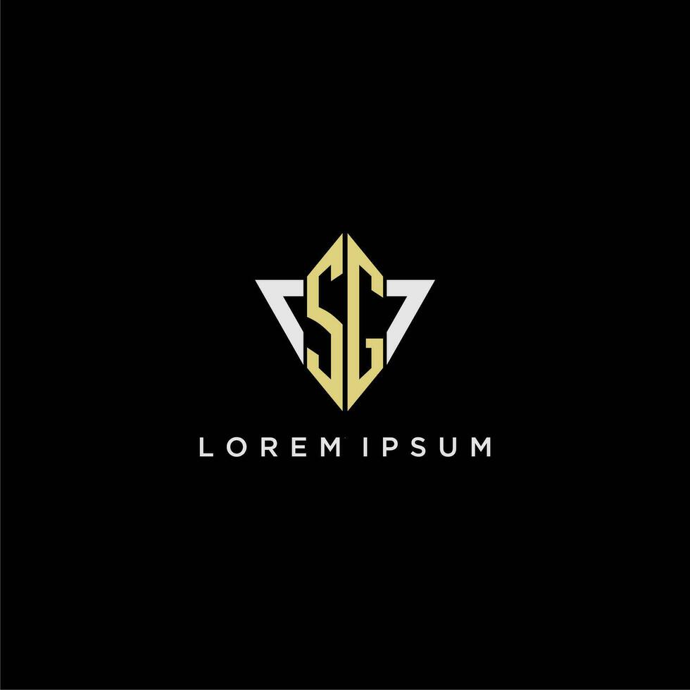 SG initial monogram logo for shape triangle creative design vector