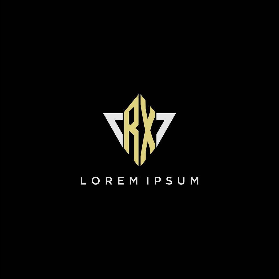 RX initial monogram logo for shape triangle creative design vector