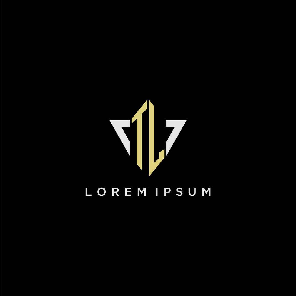 TL initial monogram logo for shape triangle creative design vector