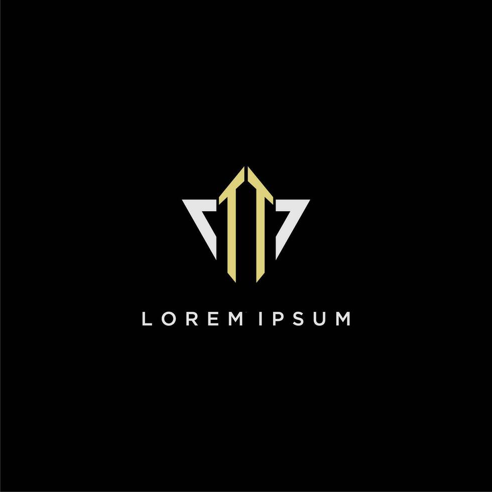 TT initial monogram logo for shape triangle creative design vector