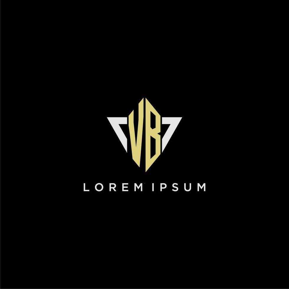 VB initial monogram logo for shape triangle creative design vector