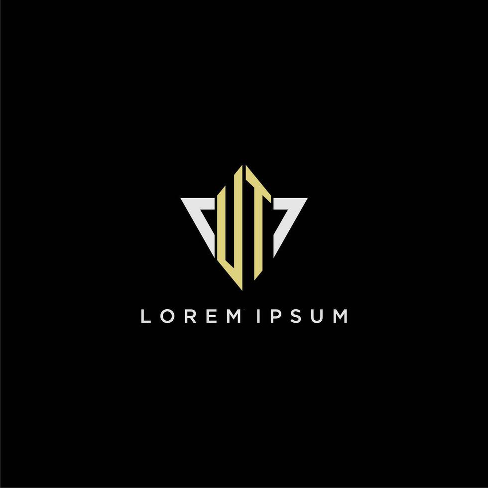 UT initial monogram logo for shape triangle creative design vector