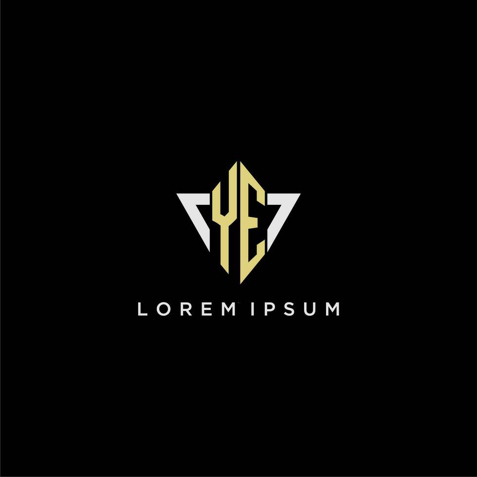 YE initial monogram logo for shape triangle creative design vector