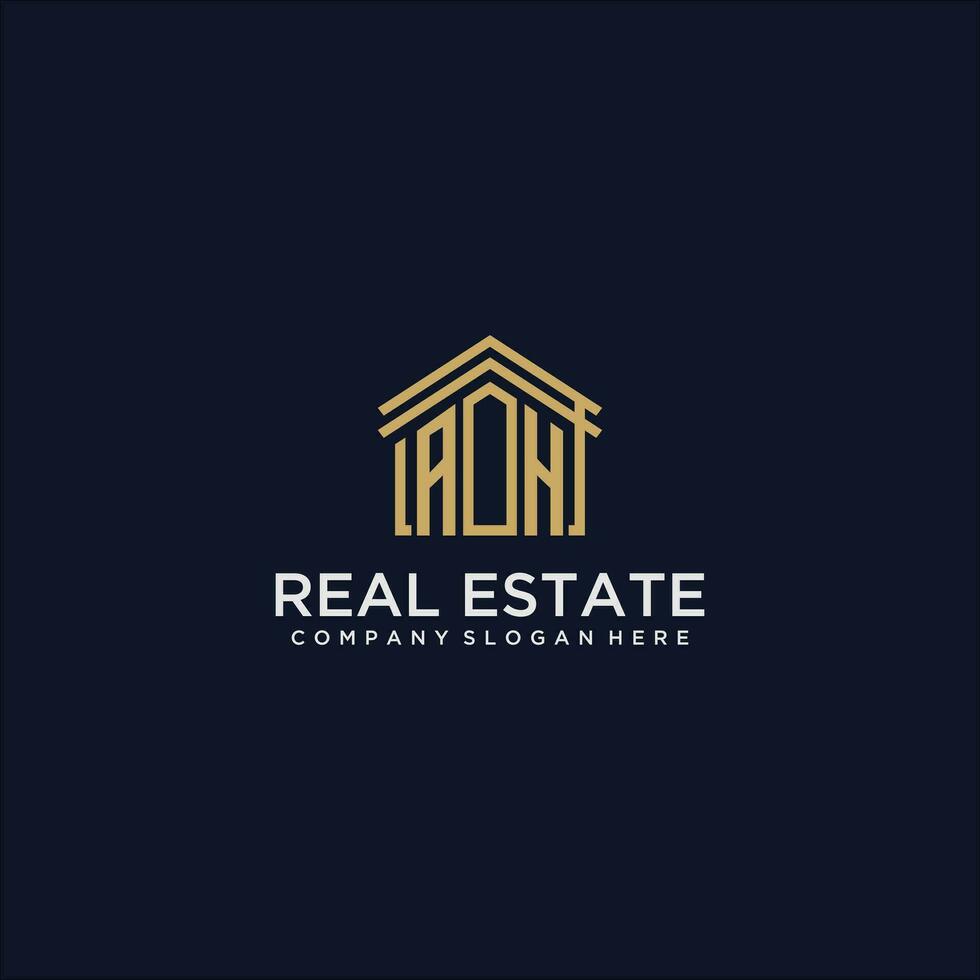 AH initial monogram logo for real estate design vector