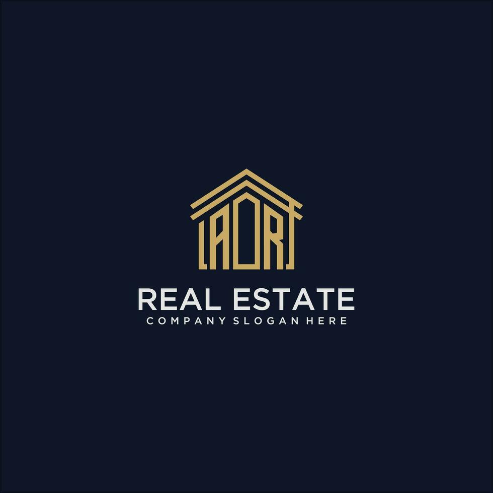 AR initial monogram logo for real estate design vector