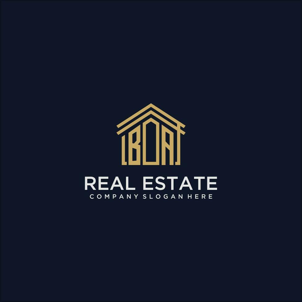 BA initial monogram logo for real estate design vector