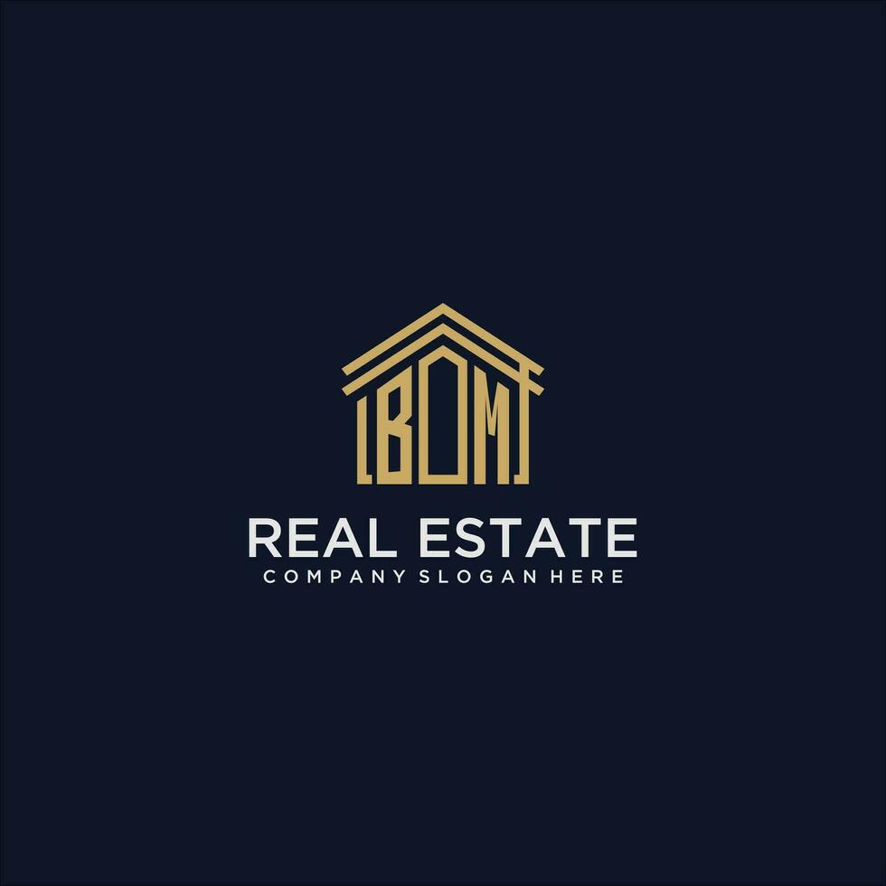BM initial monogram logo for real estate design vector