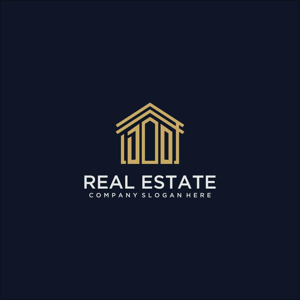 DO initial monogram logo for real estate design vector