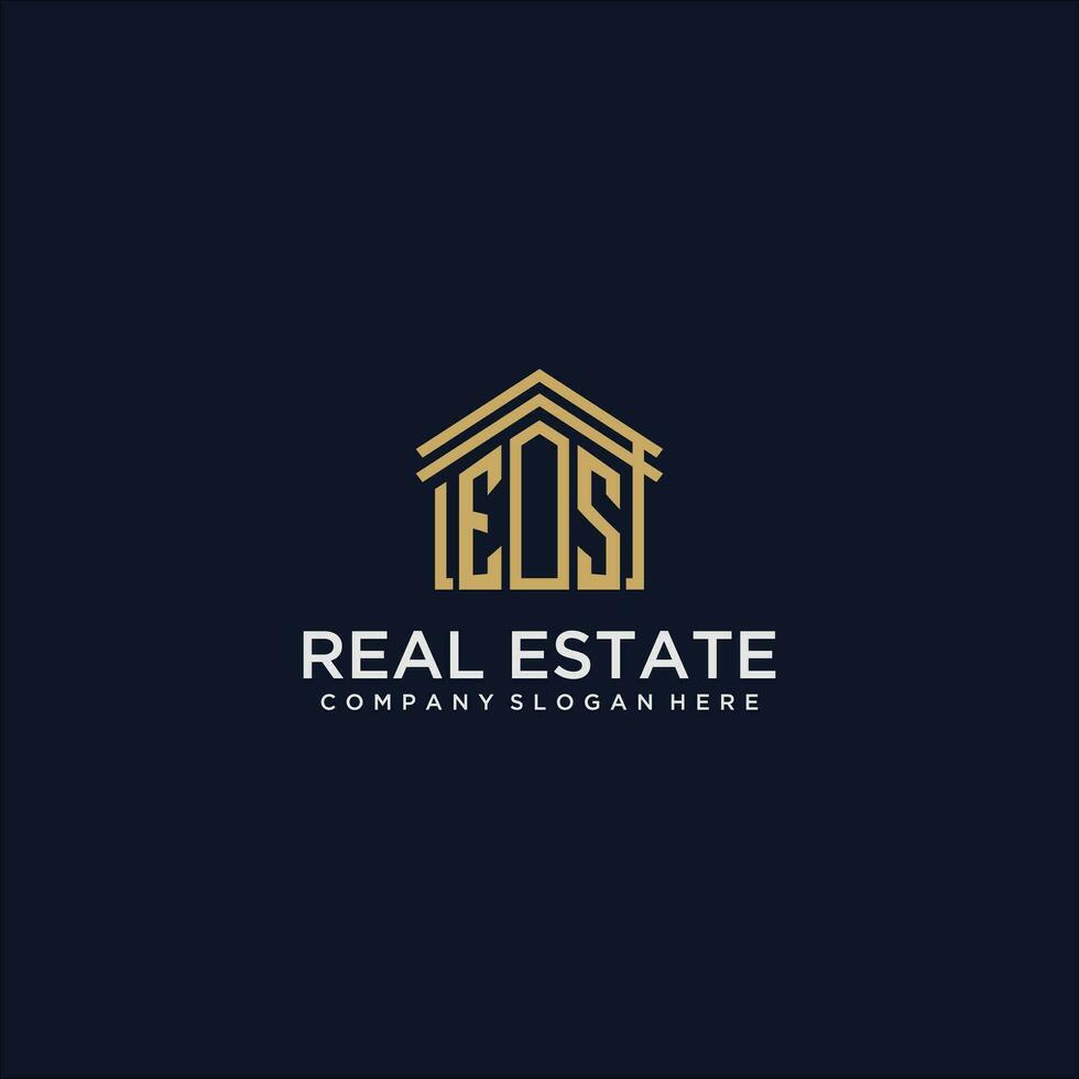 ES initial monogram logo for real estate design vector