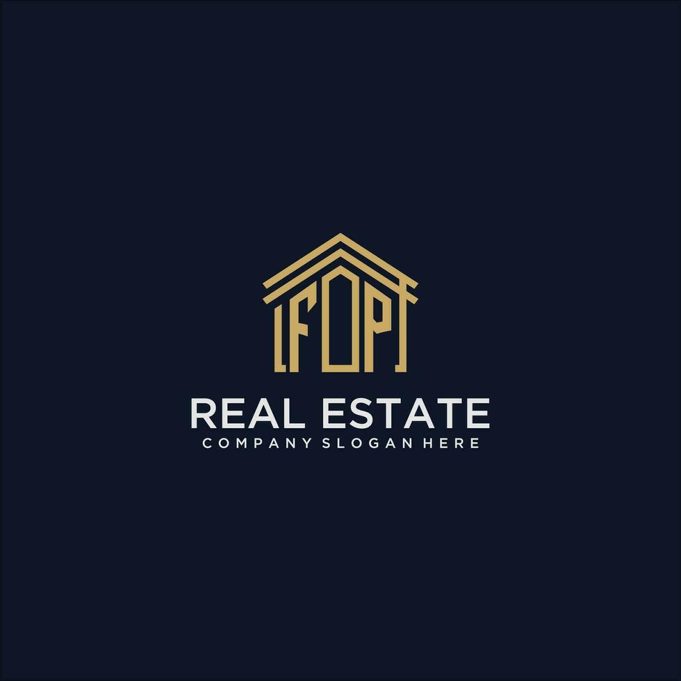 FP initial monogram logo for real estate design vector
