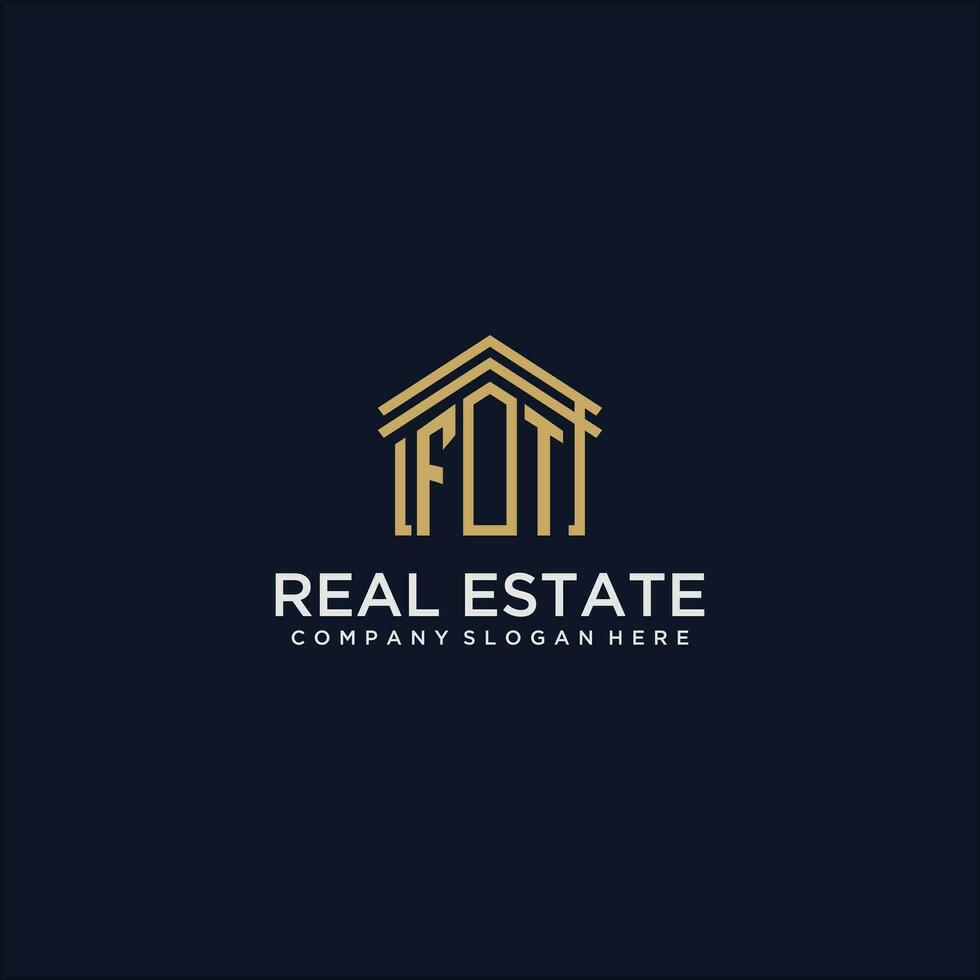 FT initial monogram logo for real estate design vector