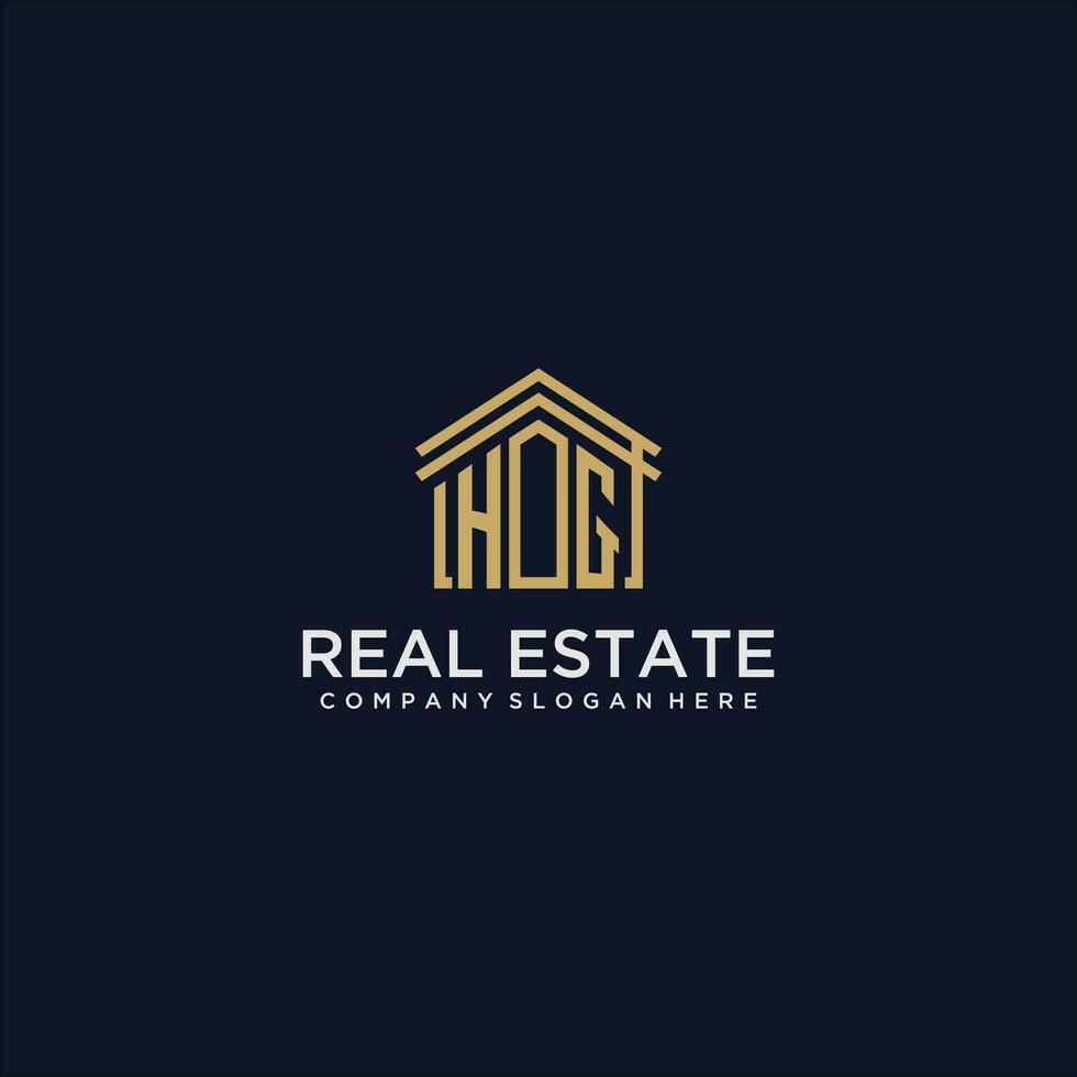 HG initial monogram logo for real estate design vector