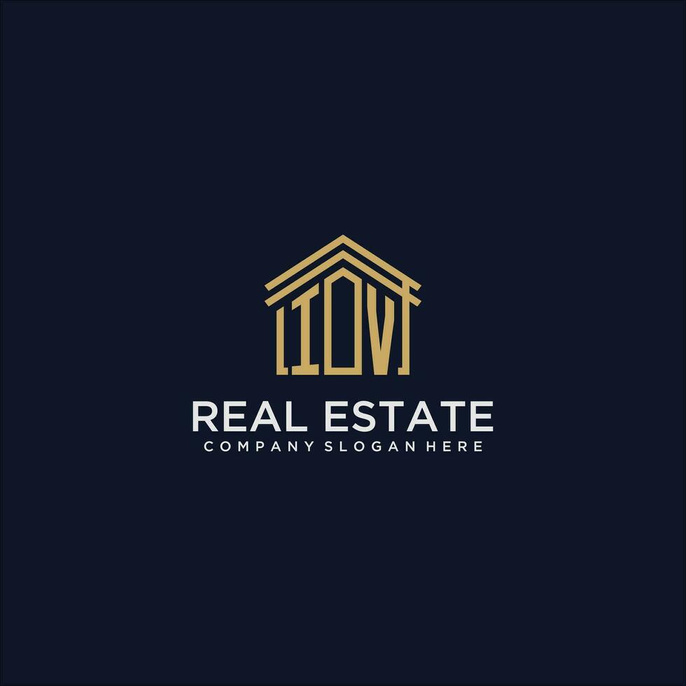 IV initial monogram logo for real estate design vector