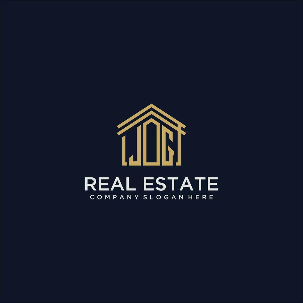 JG initial monogram logo for real estate design vector