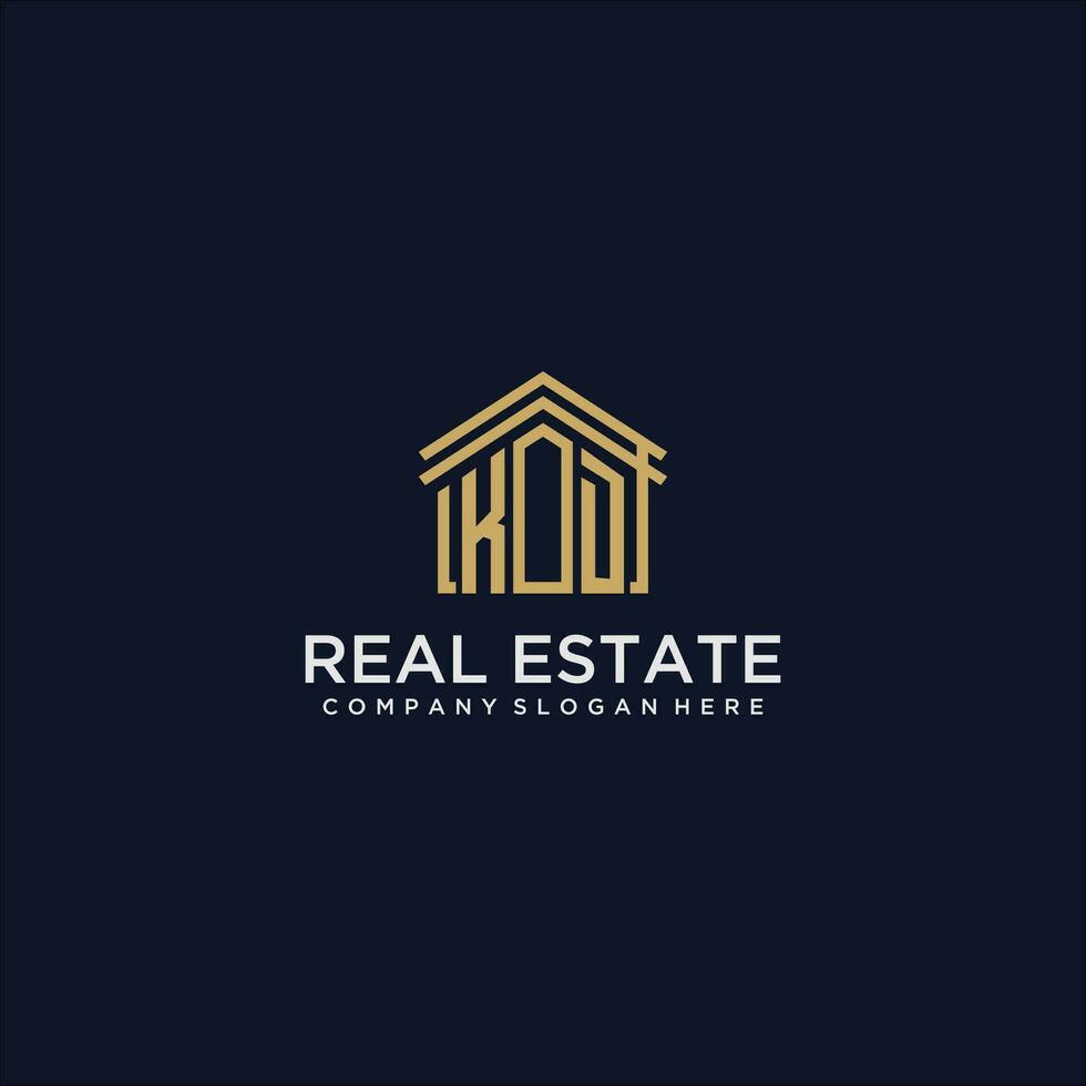 KD initial monogram logo for real estate design vector