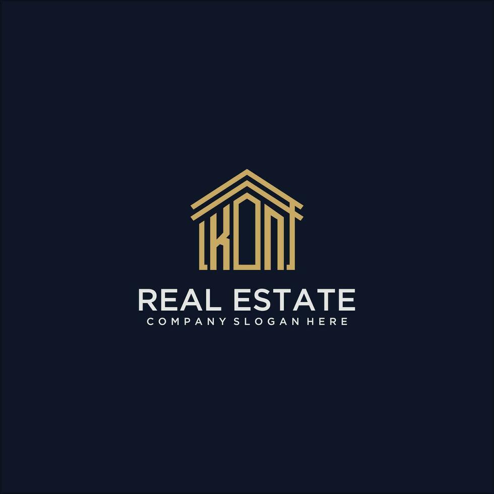KN initial monogram logo for real estate design vector