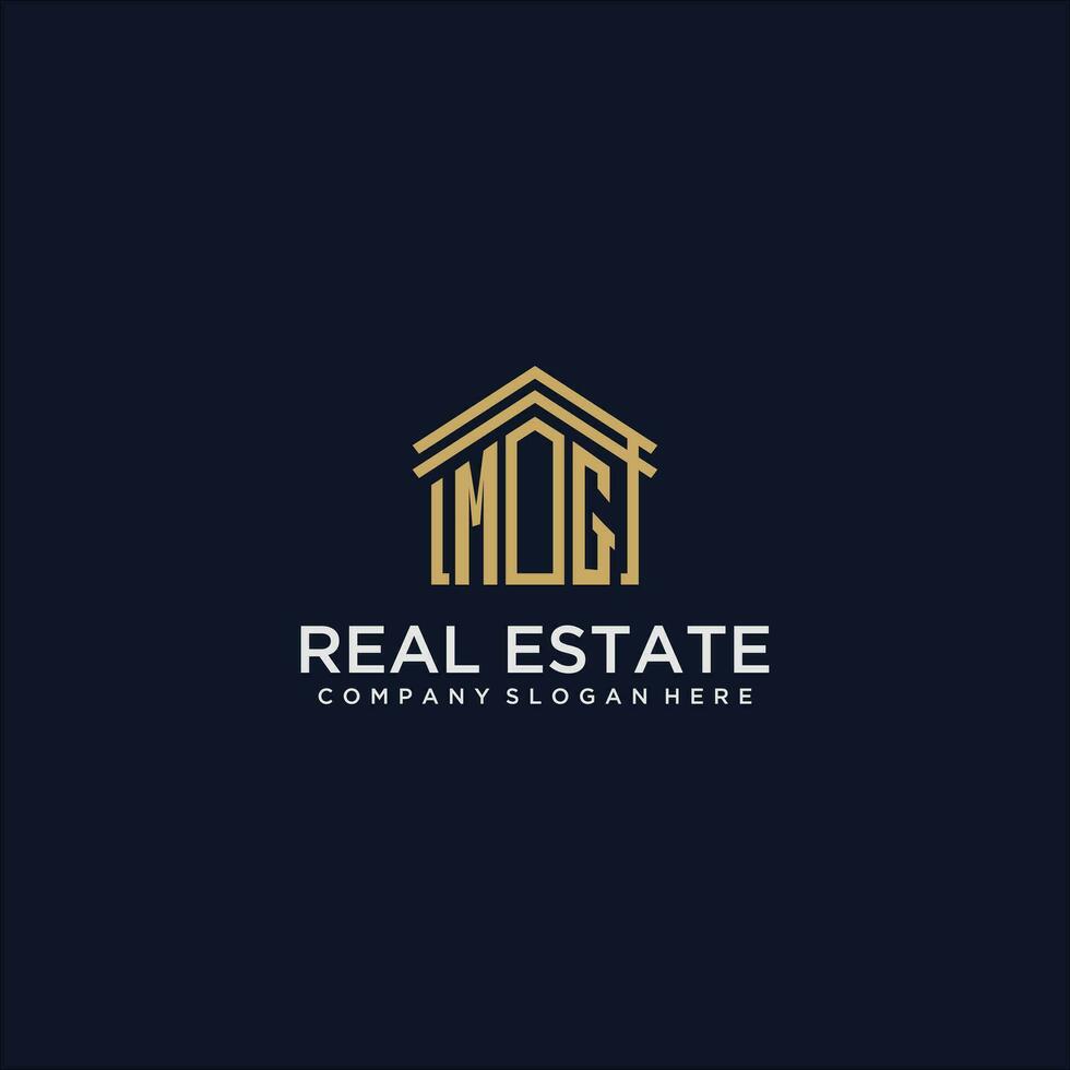 MG initial monogram logo for real estate design vector