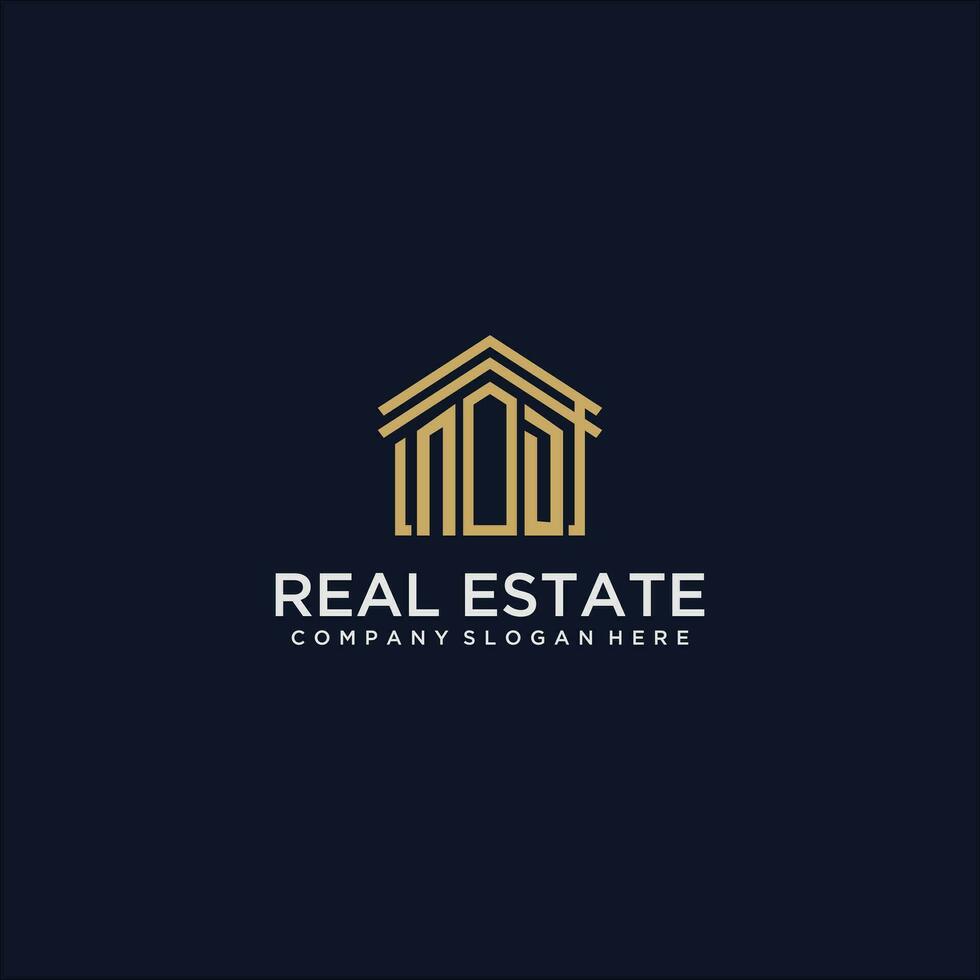 ND initial monogram logo for real estate design vector
