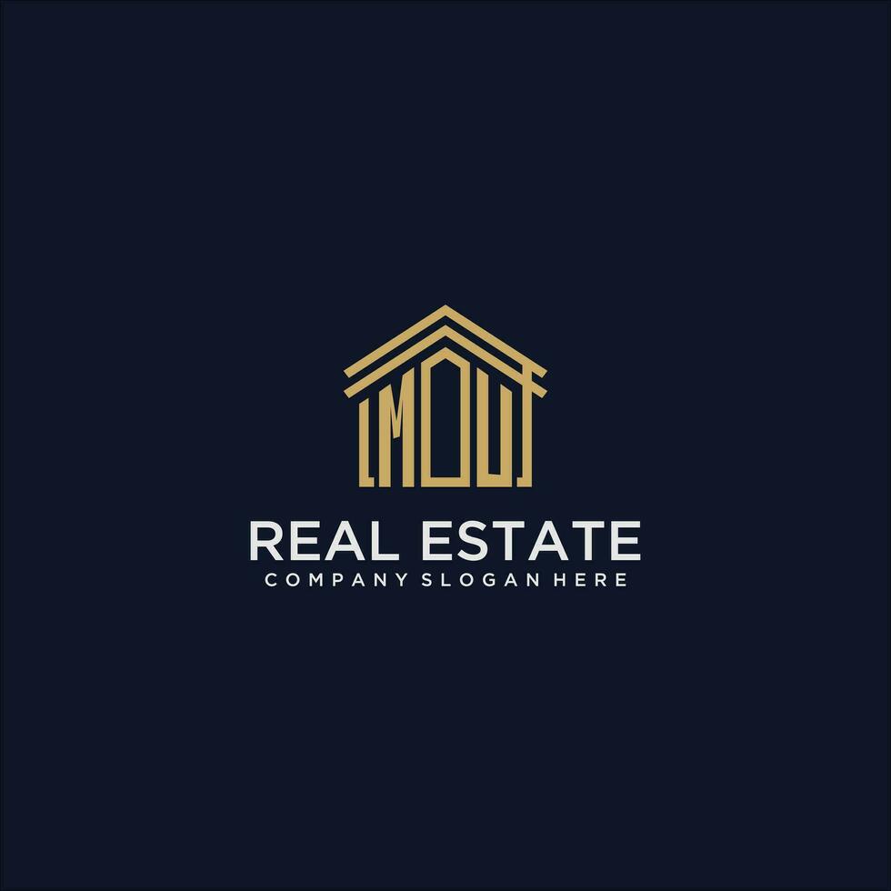 MU initial monogram logo for real estate design vector