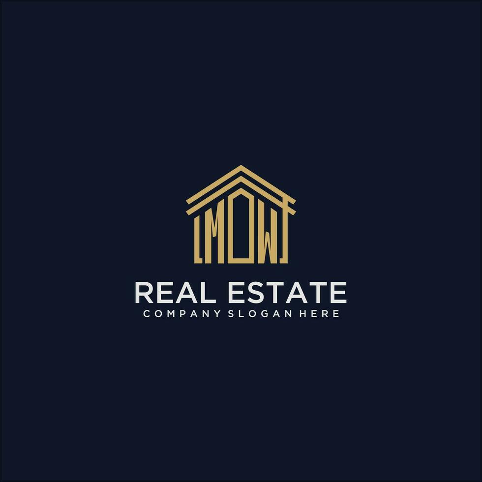 MW initial monogram logo for real estate design vector