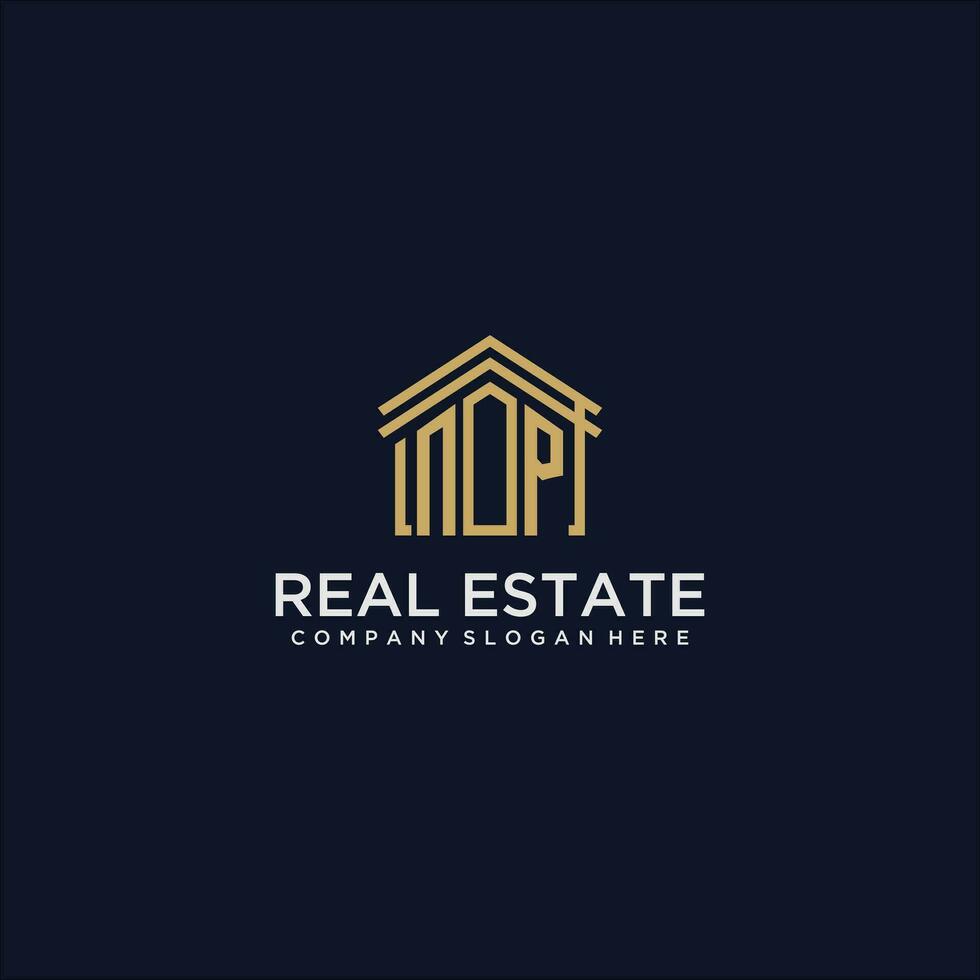 NP initial monogram logo for real estate design vector