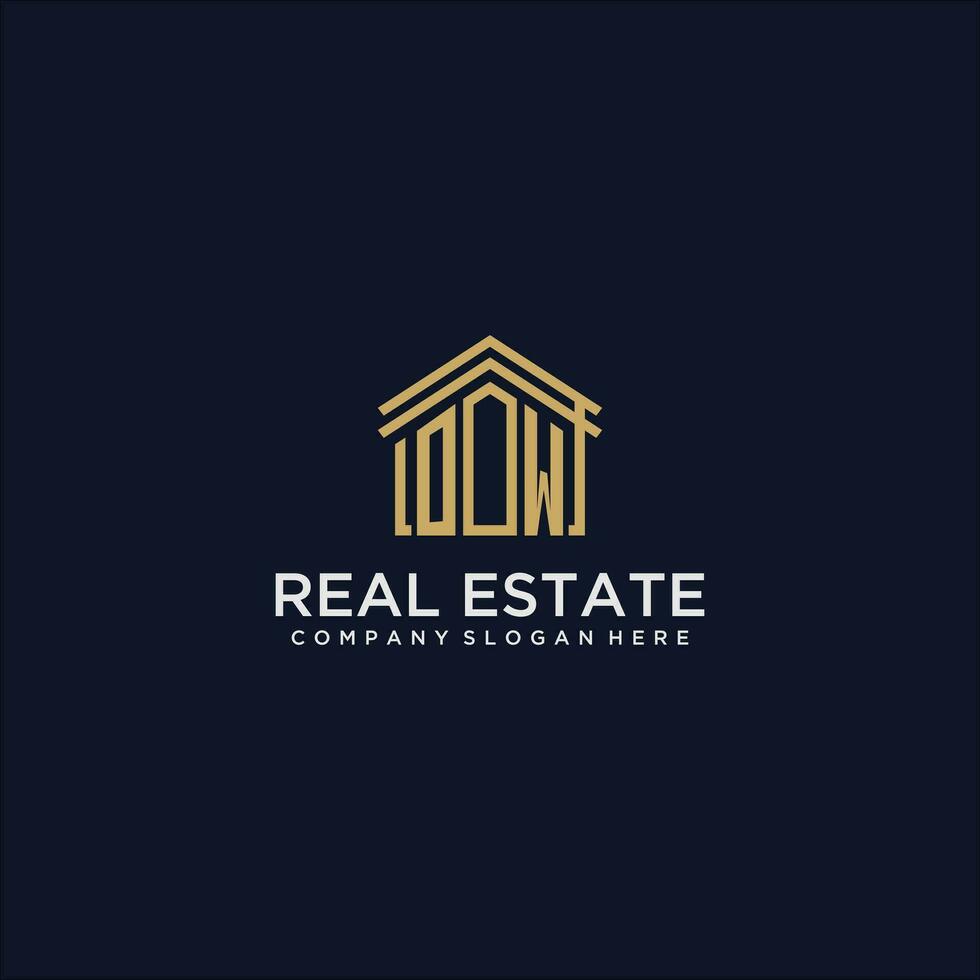 OW initial monogram logo for real estate design vector