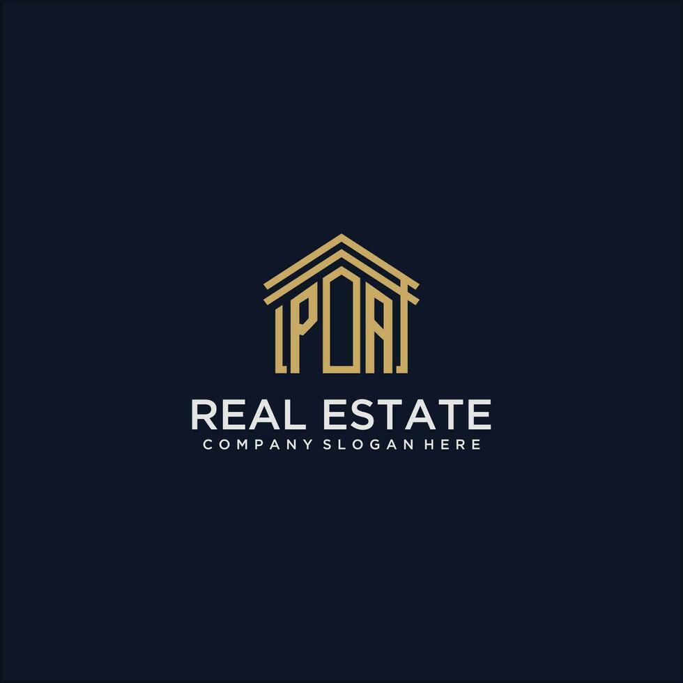 PA initial monogram logo for real estate design vector