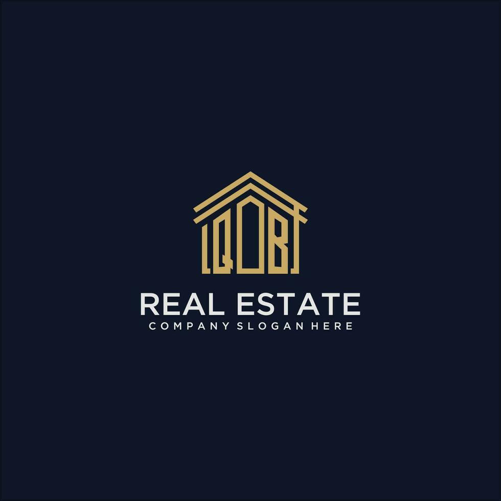 QB initial monogram logo for real estate design vector