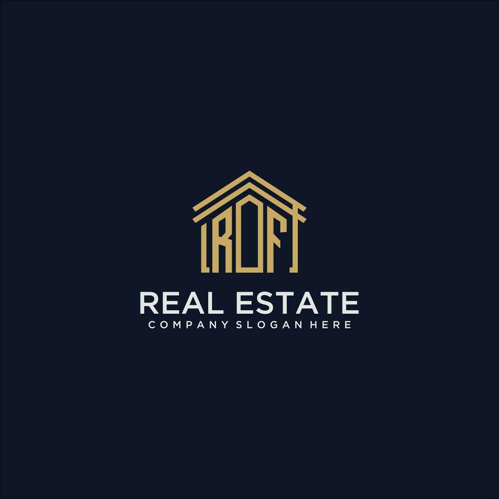 RF initial monogram logo for real estate design vector