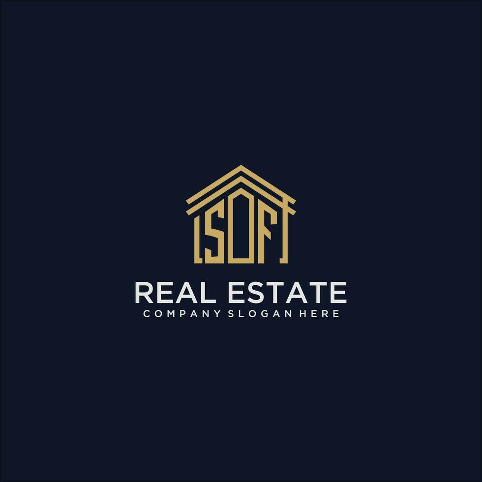 SF initial monogram logo for real estate design vector