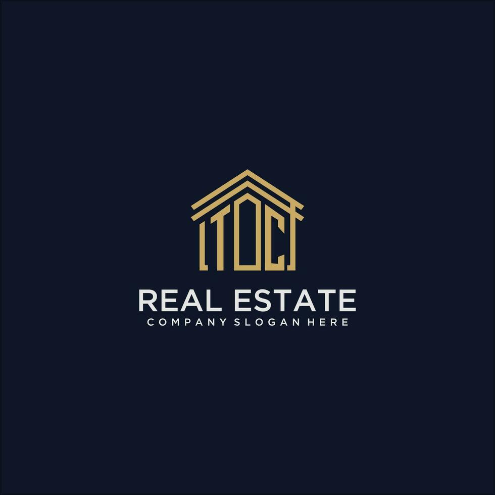 TC initial monogram logo for real estate design vector