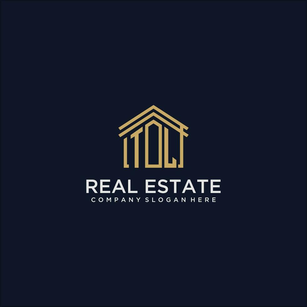 TL initial monogram logo for real estate design vector
