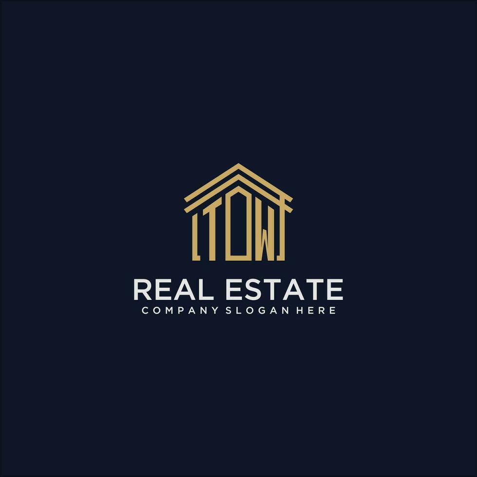 TW initial monogram logo for real estate design vector