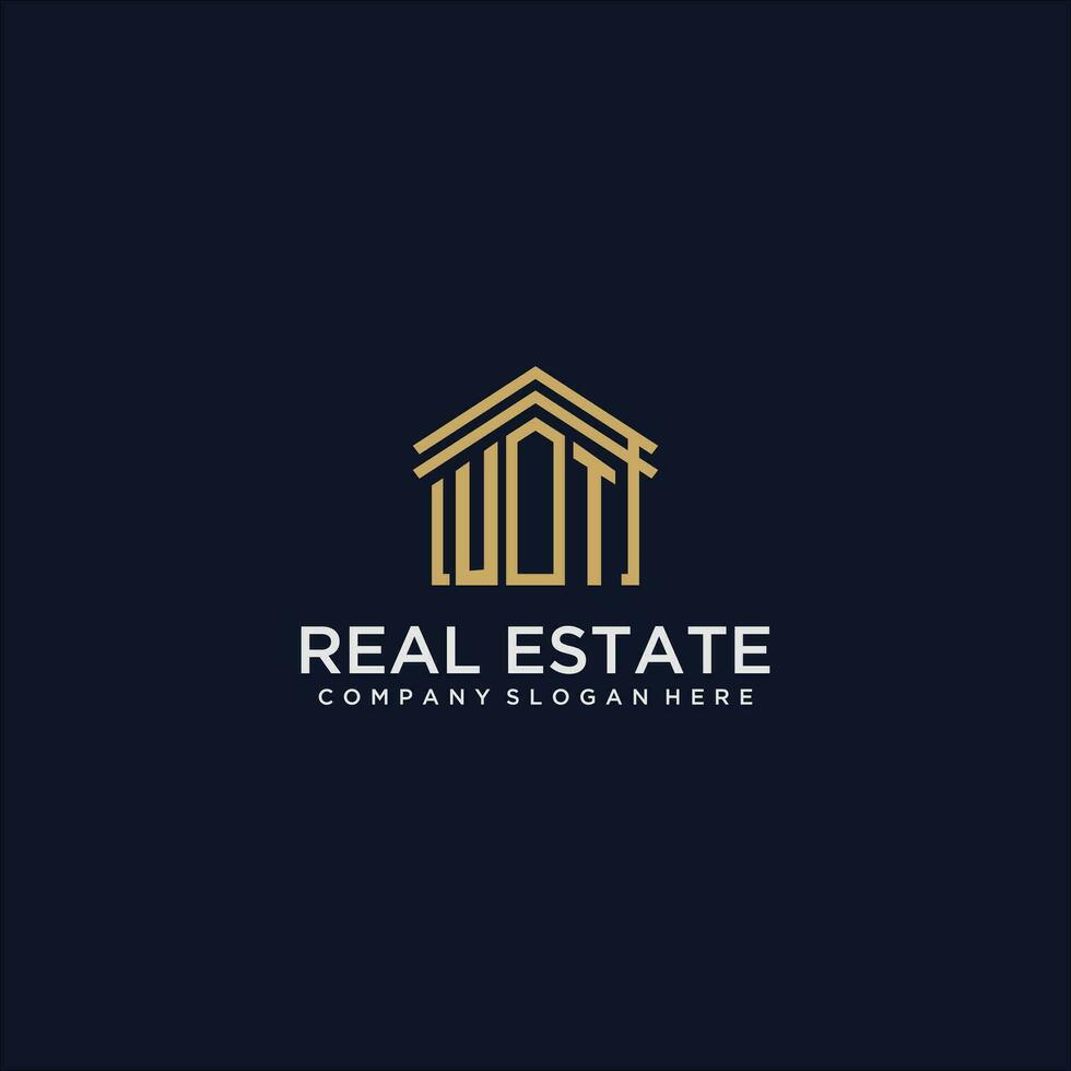 UT initial monogram logo for real estate design vector