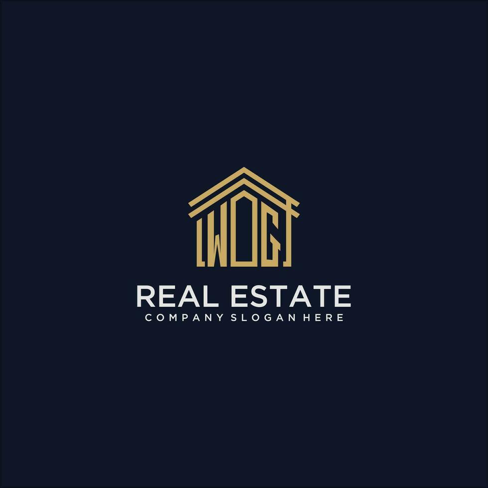 WG initial monogram logo for real estate design vector