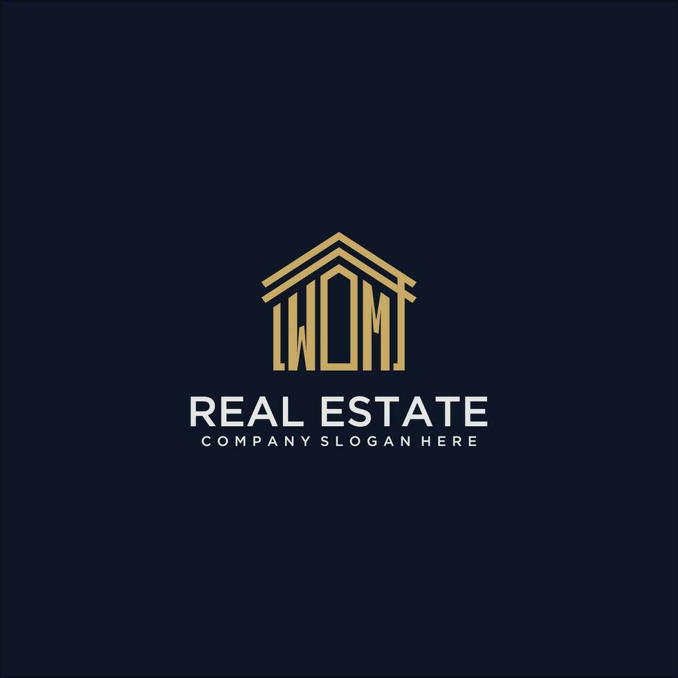 WM initial monogram logo for real estate design vector