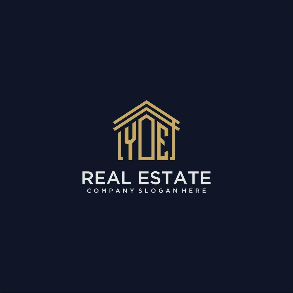 YE initial monogram logo for real estate design vector