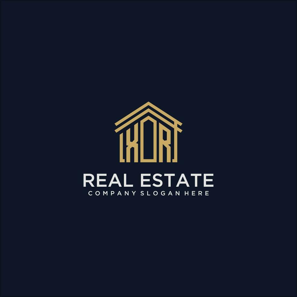 XR initial monogram logo for real estate design vector