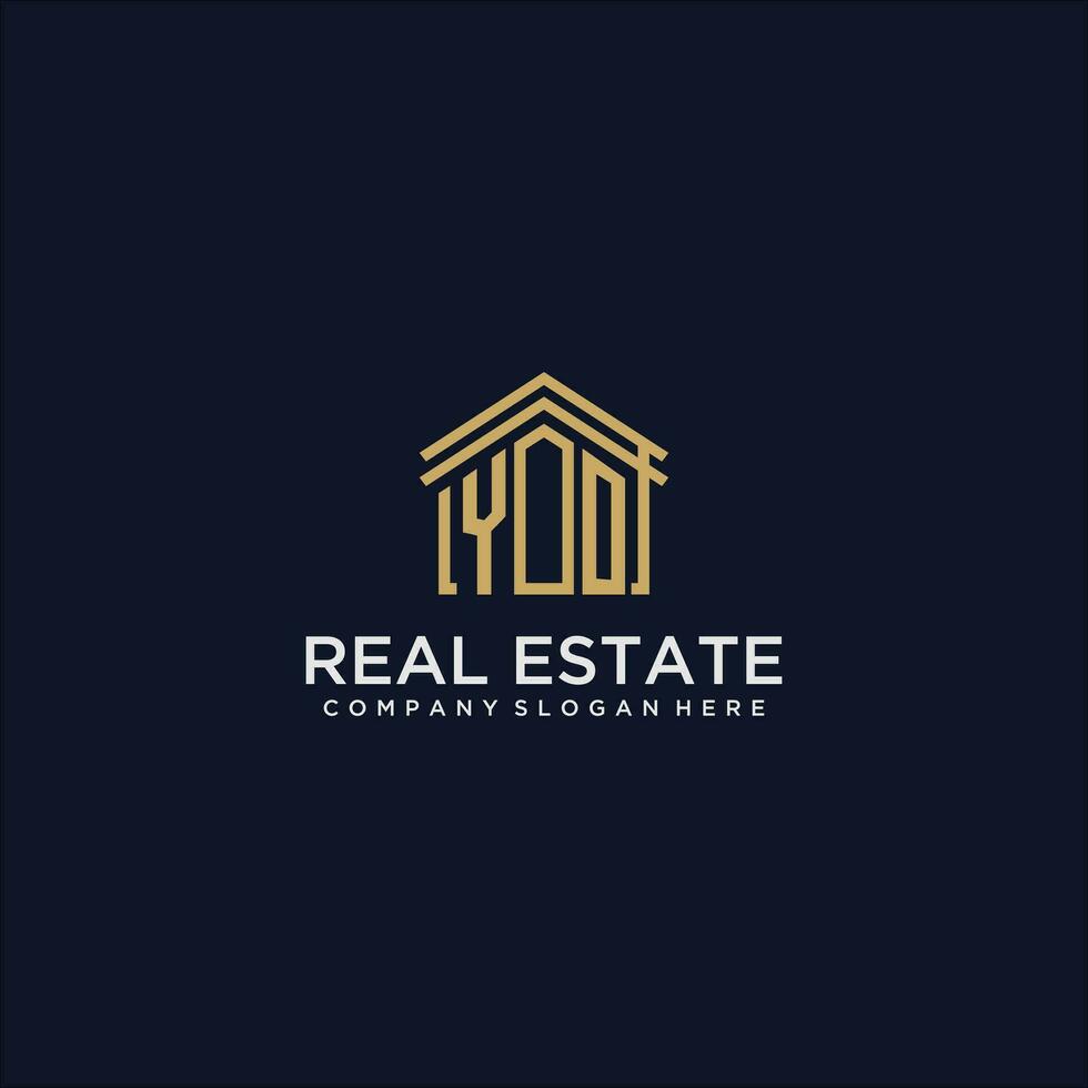 YO initial monogram logo for real estate design vector