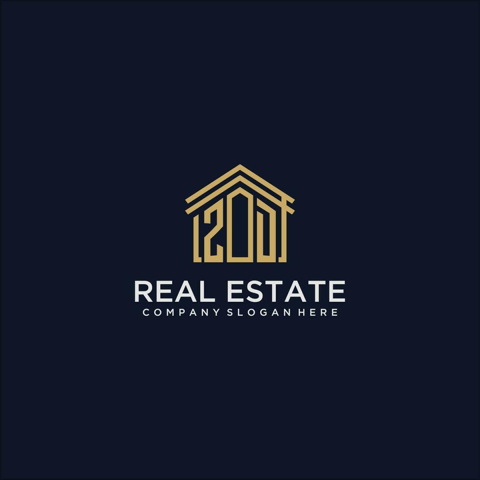 ZD initial monogram logo for real estate design vector