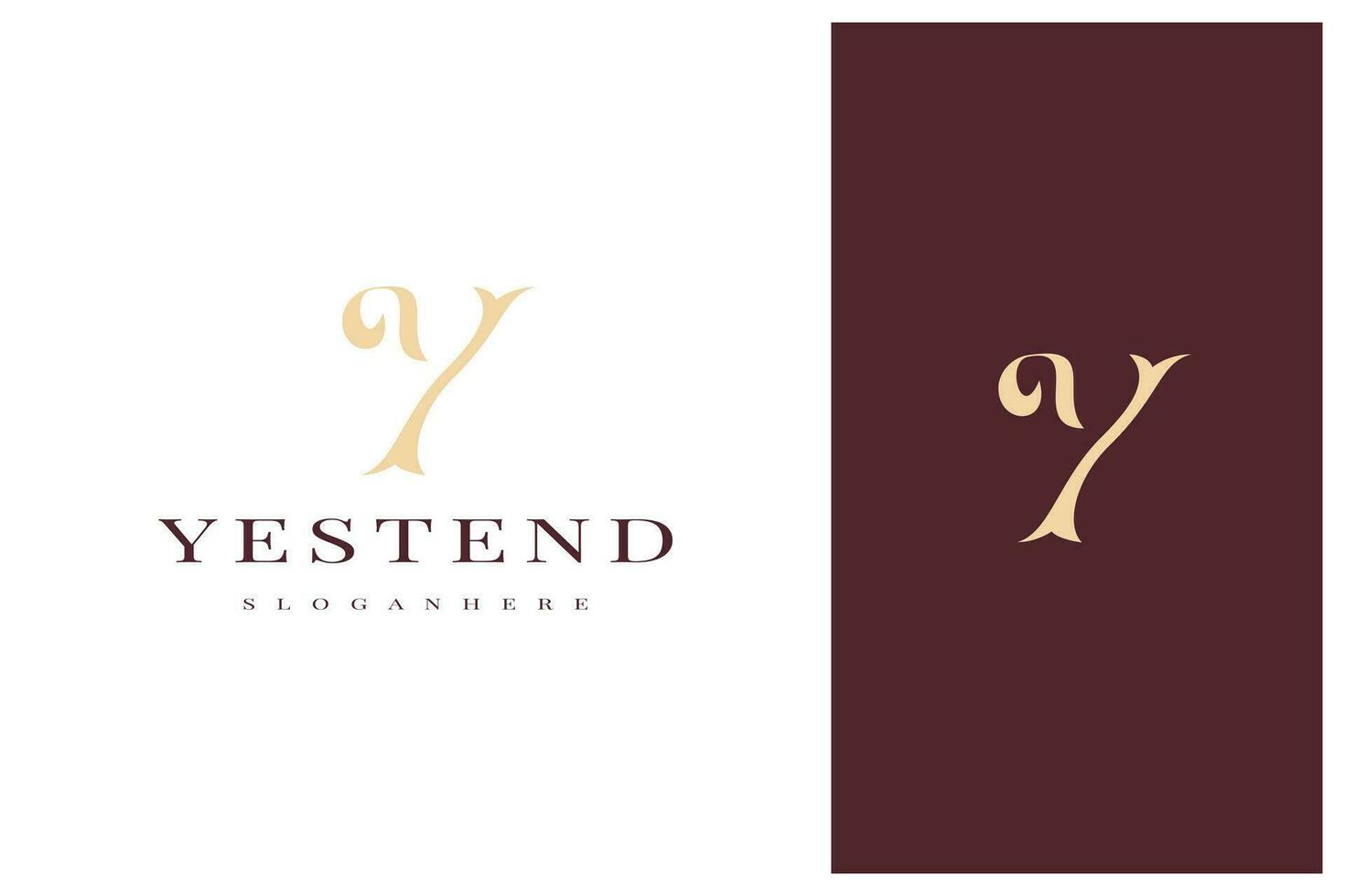 elegant simple minimal luxury letter y logo design vector