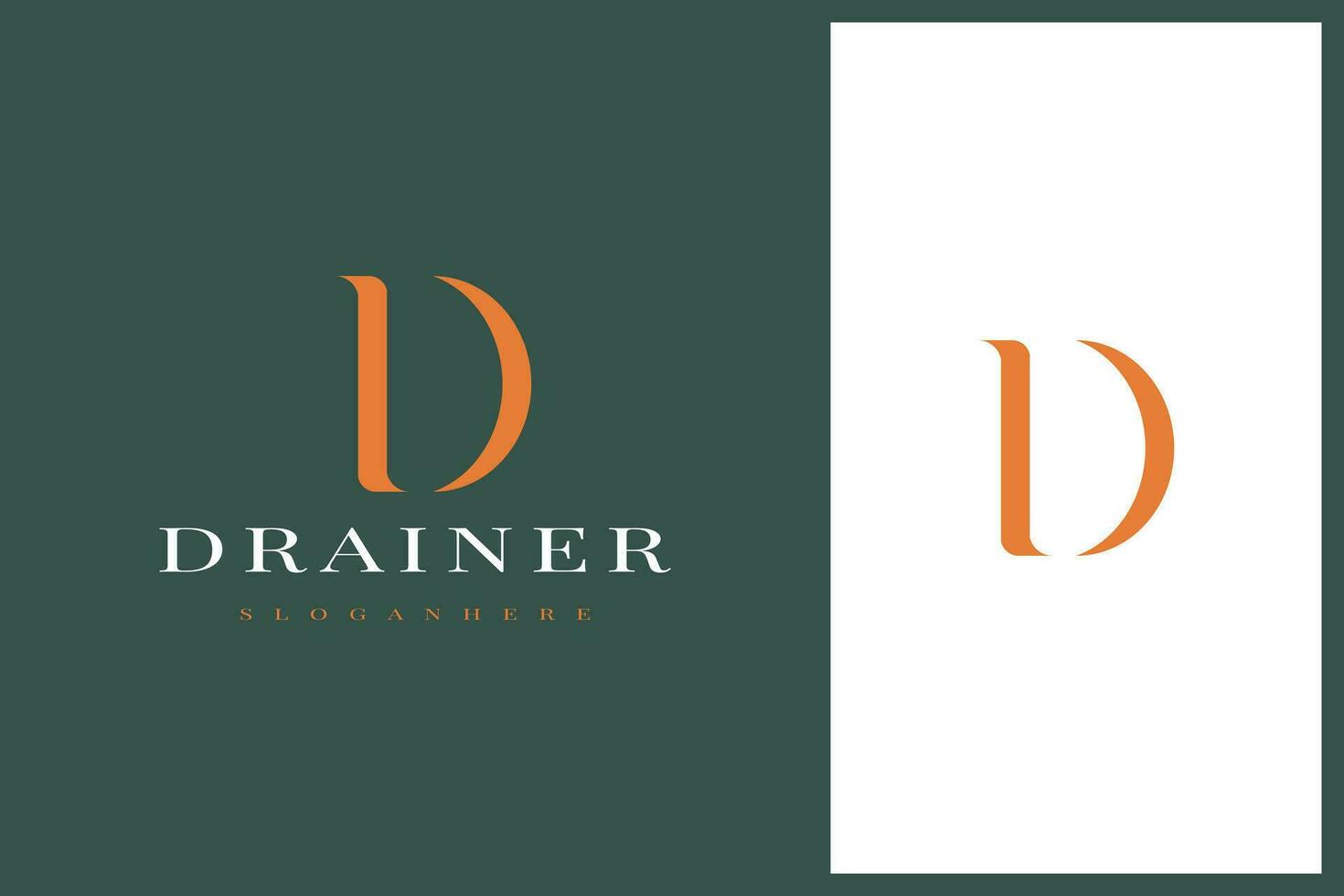 elegant simple minimal luxury serif font alphabet letter D logo design vector