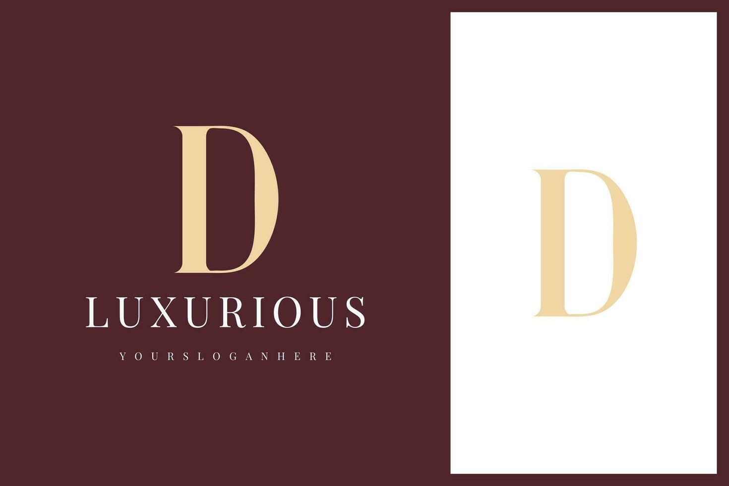 elegant simple minimal luxury serif font alphabet letter D logo design vector