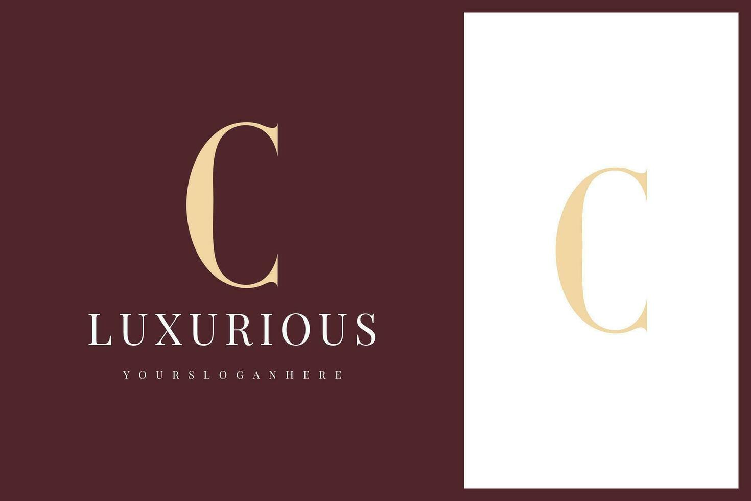 elegant simple minimal luxury serif font alphabet letter C logo design vector