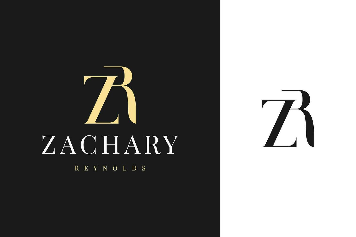 elegant simple minimal luxury serif font alphabet letter z combined with letter r logo design vector